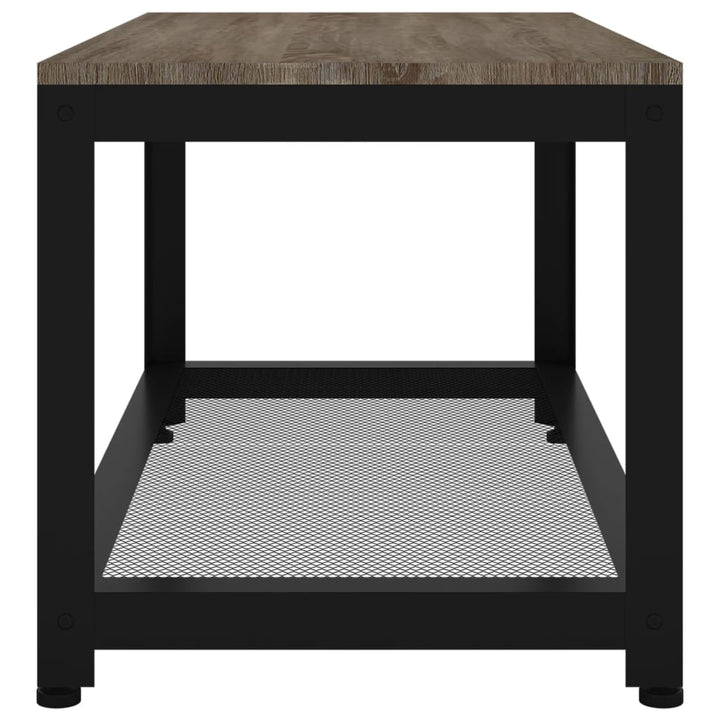 sofabord 90x45x45 cm MDF og jern grå og sort