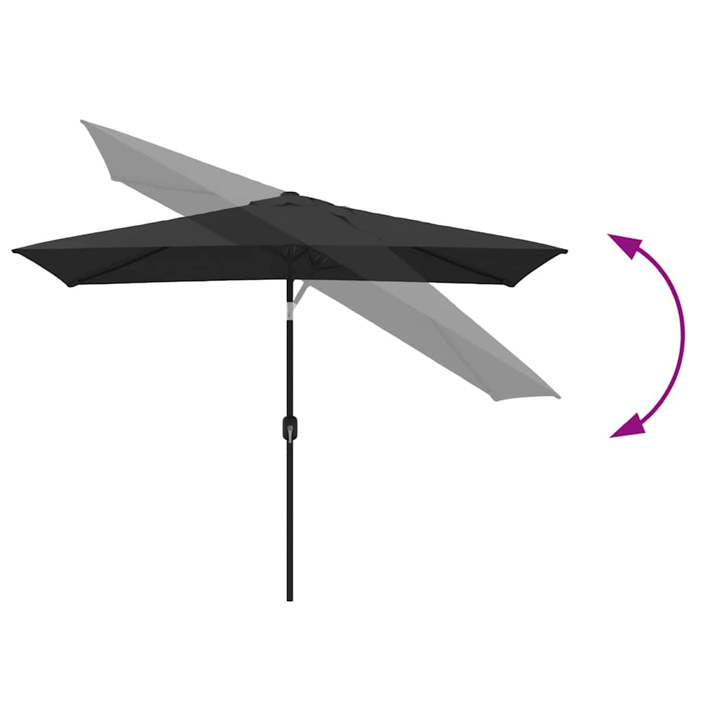 parasol 300x200 cm metalstang sort