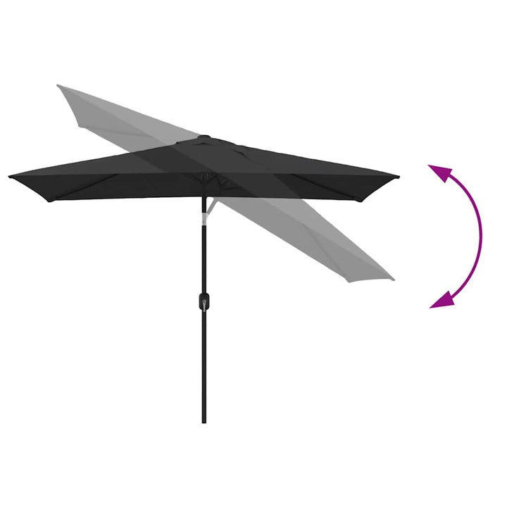 parasol 300x200 cm metalstang sort