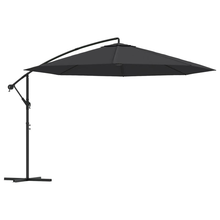 hængeparasol 350 cm aluminiumsstang sort