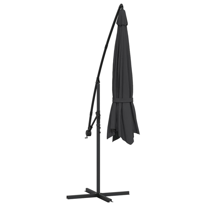 hængeparasol 350 cm aluminiumsstang sort