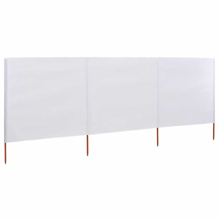 3-panels læsejl 400x80 cm stof sandhvid