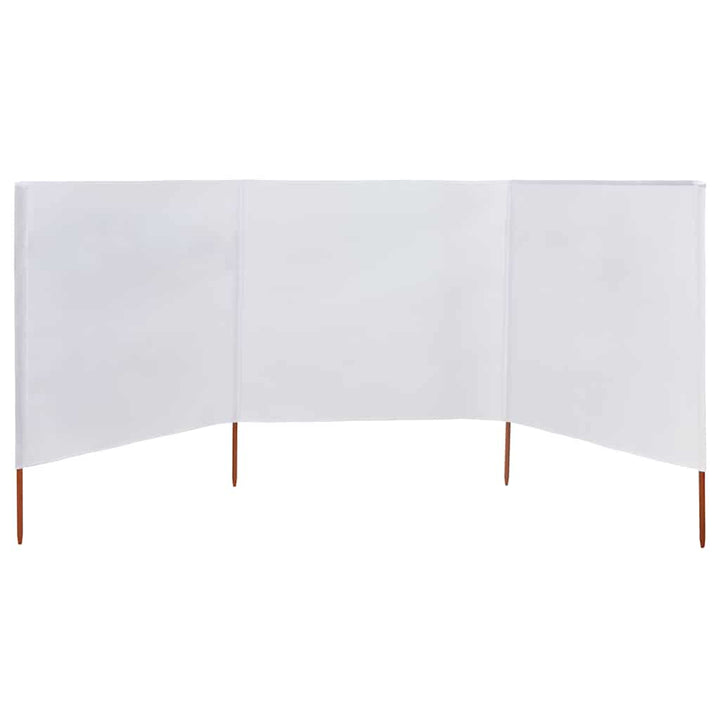 3-panels læsejl 400x80 cm stof sandhvid