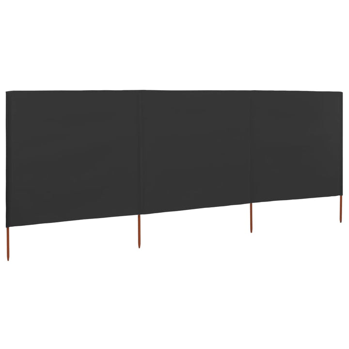 3-panels læsejl 400x80 cm stof antracitgrå