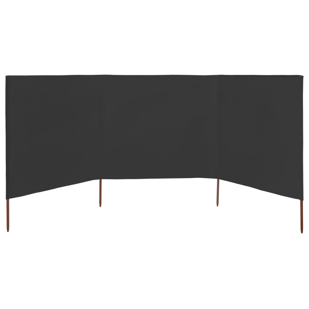 3-panels læsejl 400x80 cm stof antracitgrå