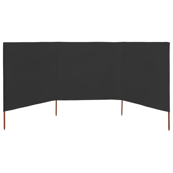3-panels læsejl 400x80 cm stof antracitgrå