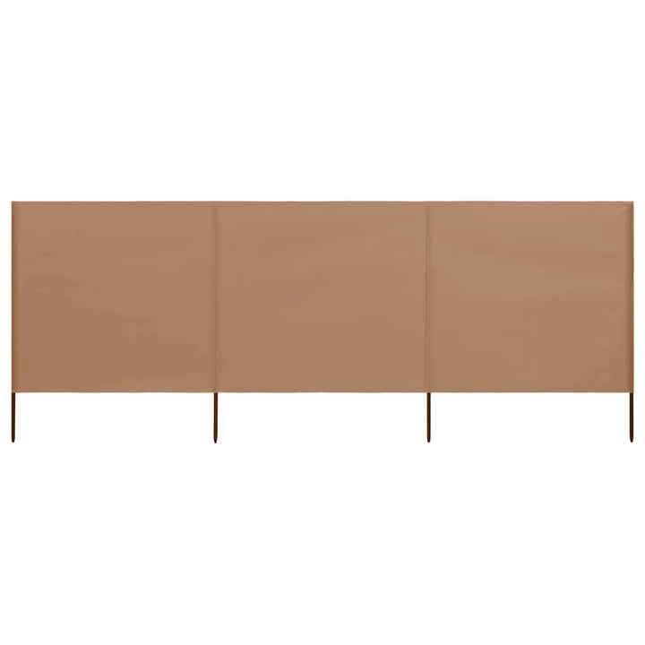 3-panels læsejl 400x80 cm stof gråbrun