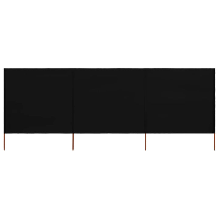 3-panels læsejl 400x120 cm stof sort