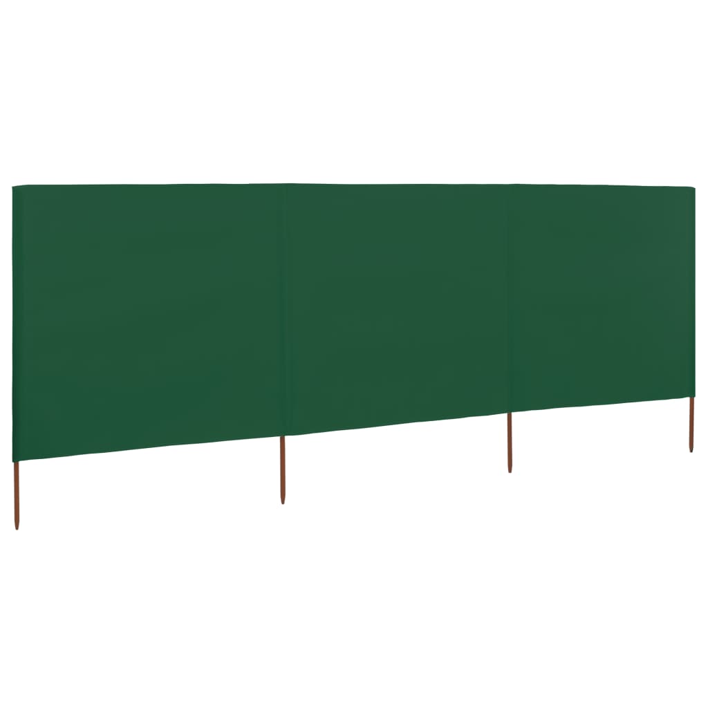 3-panels læsejl 400x160 cm stof grøn