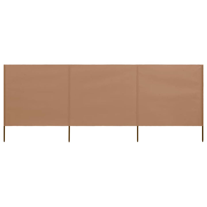 3-panels læsejl 400x160 cm stof gråbrun