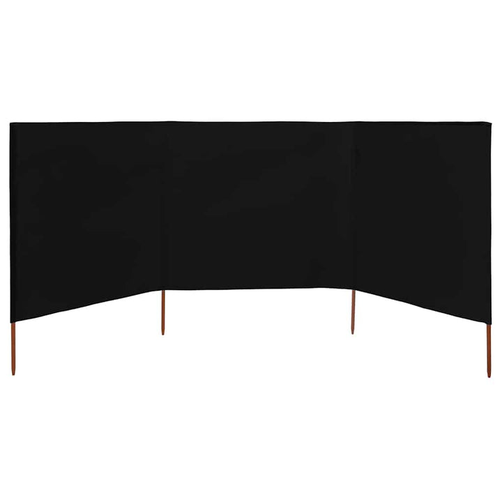 3-panels læsejl 400x160 cm stof sort