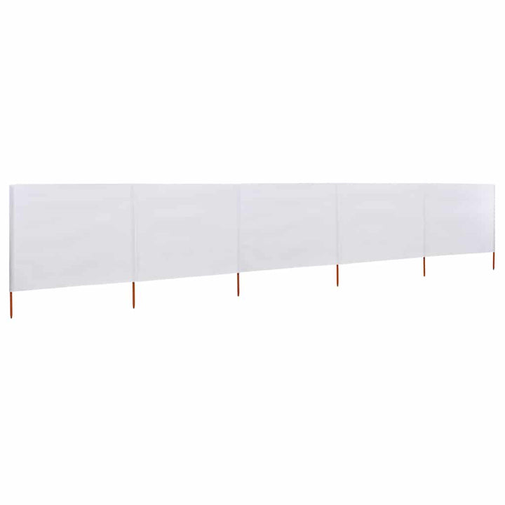5-panels læsejl 600x80 cm stof sandhvid