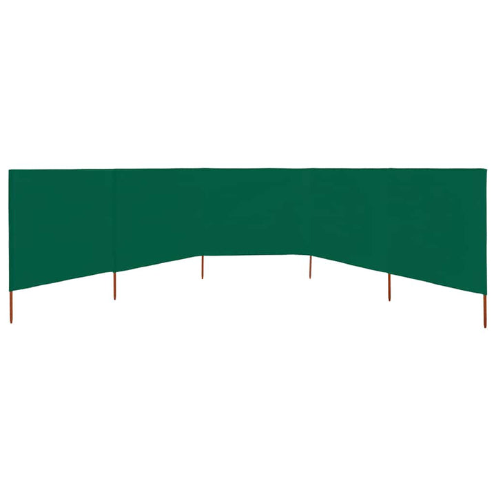 5-panels læsejl 600x80 cm stof grøn