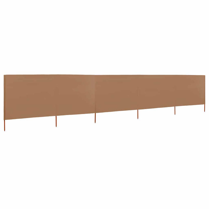 5-panels læsejl 600x80 cm stof gråbrun