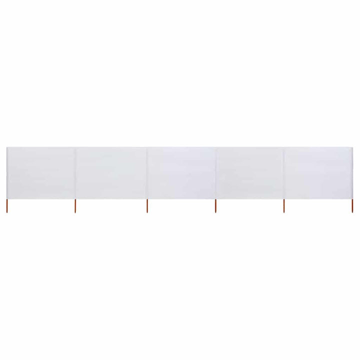 5-panels læsejl 600x120 cm stof sandhvid