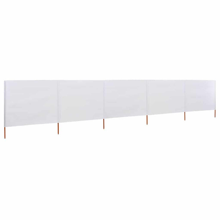 5-panels læsejl 600x120 cm stof sandhvid