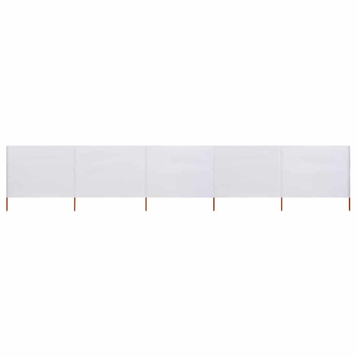 5-panels læsejl 600x160 cm stof sandhvid