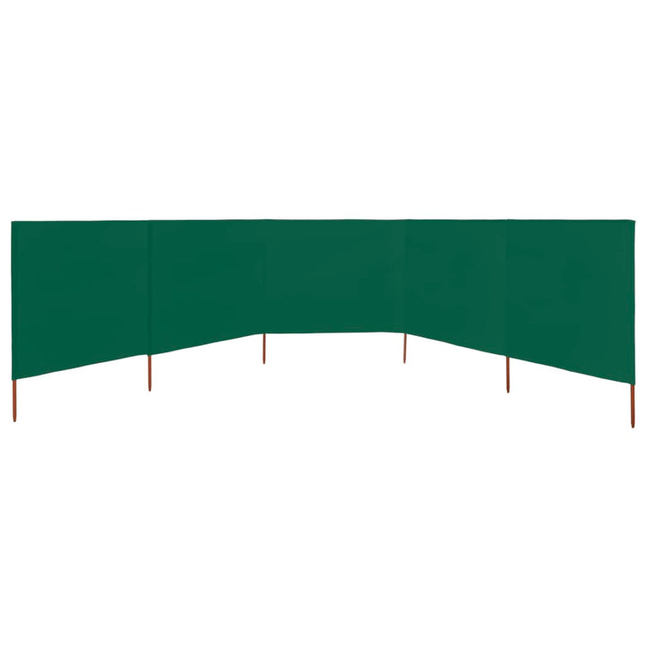 5-panels læsejl 600x160 cm stof grøn