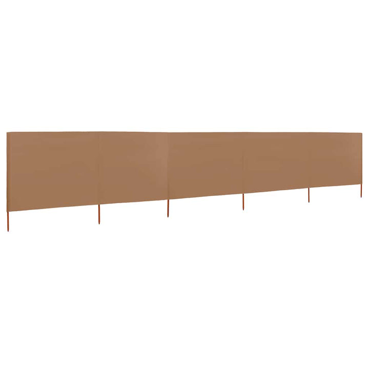5-panels læsejl 600x160 cm stof gråbrun