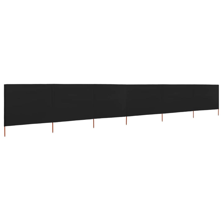 6-panels læsejl 800x120 cm stof sort