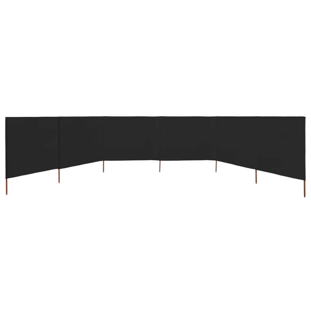 6-panels læsejl 800x120 cm stof sort