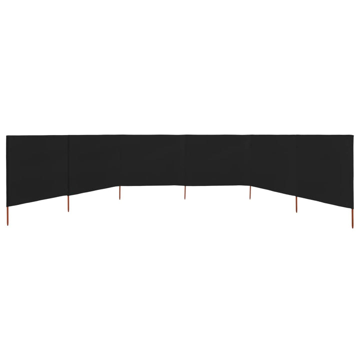 6-panels læsejl 800x120 cm stof sort
