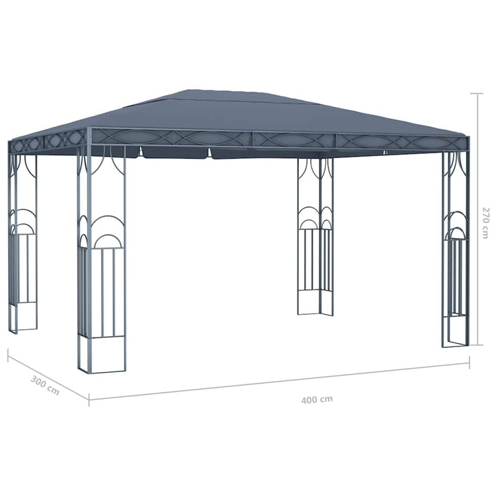 pavillon 400 x 300 cm antracitgrå