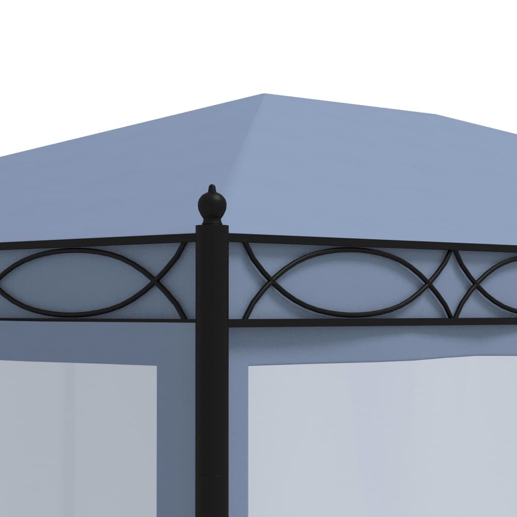 pavillon med netskærme 3x4 m stål antracitgrå