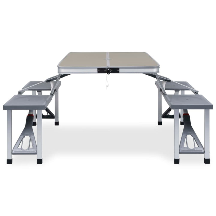 foldbart campingbord med 4 siddepladser stål aluminium