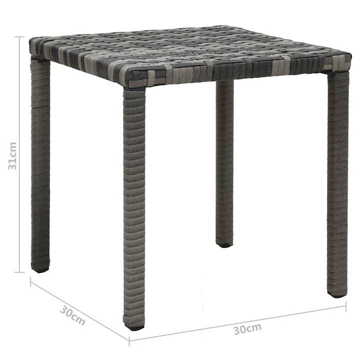Solsenge med bord i polyrattan antracitgrå