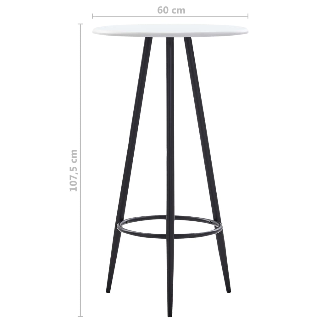 barbord 60 x 107,5 cm MDF hvid
