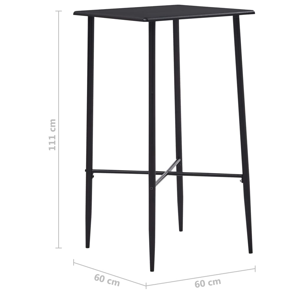 barbord 60 x 60 x 111 cm MDF sort