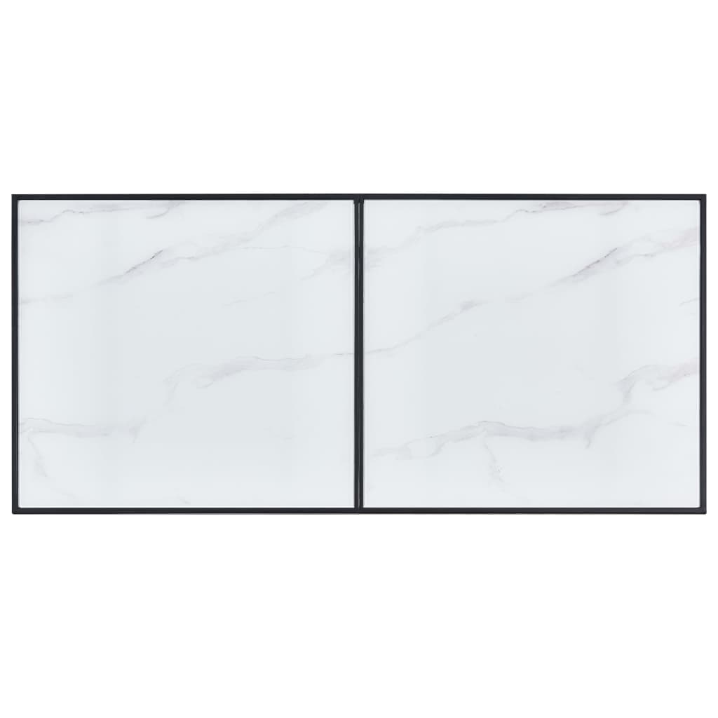 spisebord 160 x 80 x 75 cm hærdet glas hvid