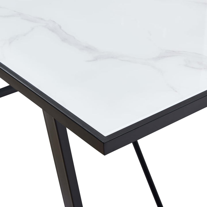 spisebord 160 x 80 x 75 cm hærdet glas hvid