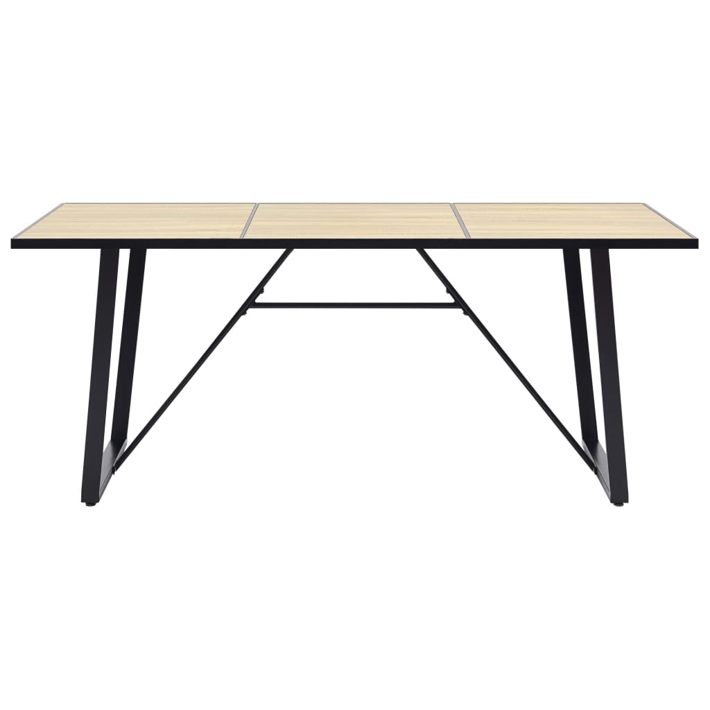 spisebord 200 x 100 x 75 cm MDF egetræsfarve