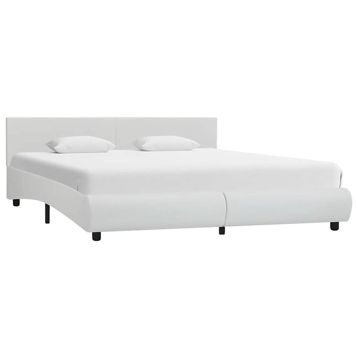 sengestel med LED 180x200 cm kunstlæder hvid