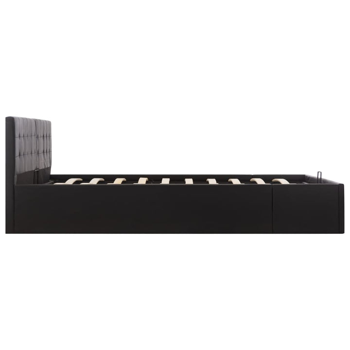 sengeramme uden madras med hydraulisk opbevaring 180x200cm sort