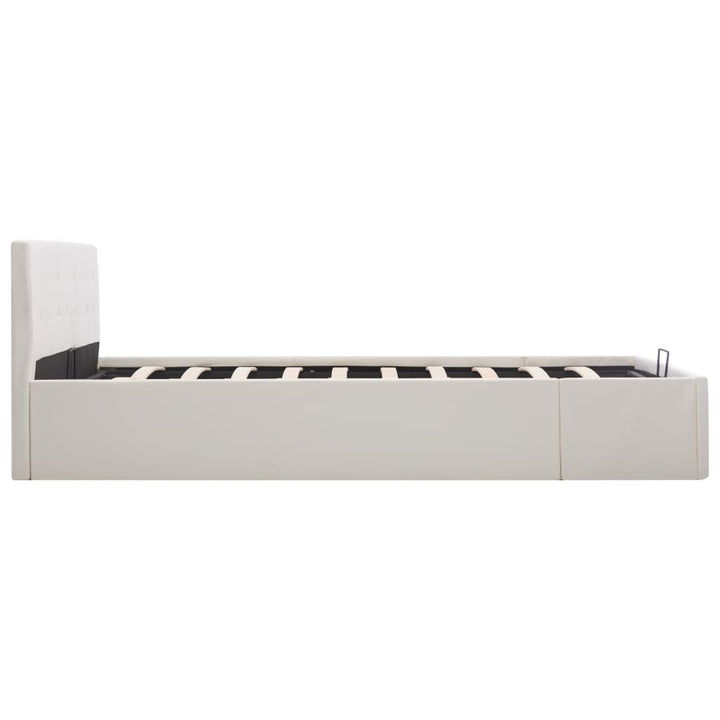 sengeramme uden madras med hydraulisk opbevaring 160x200cm hvid