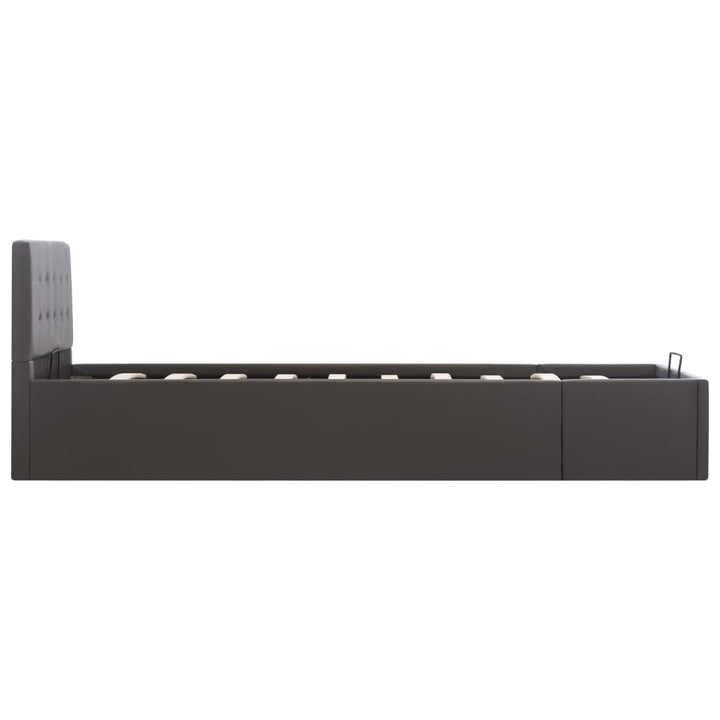 hydraulisk opbevaringsseng 100 x 200 cm kunstlæder grå