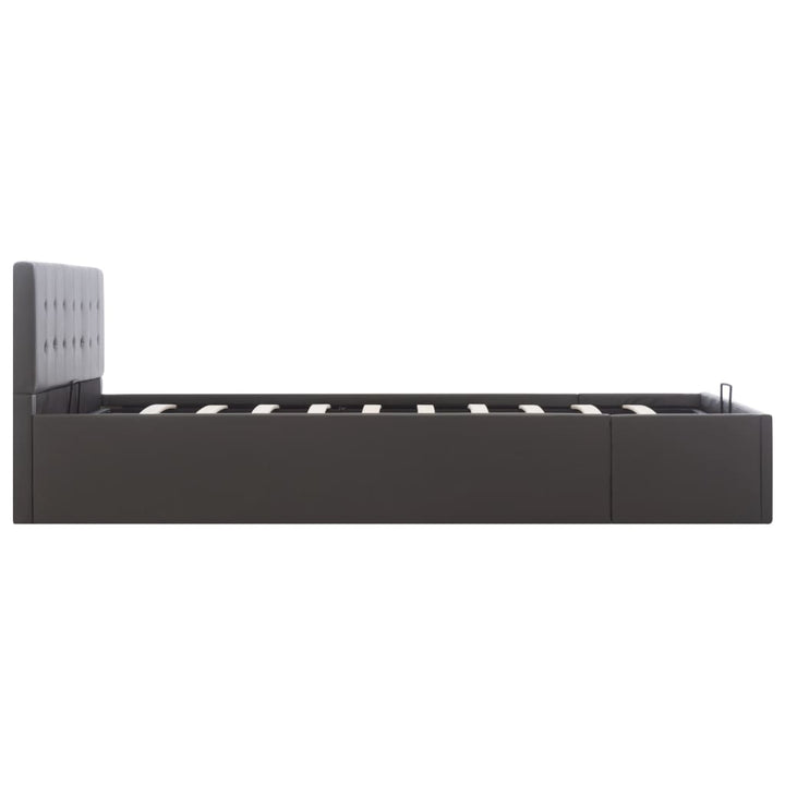 hydraulisk opbevaringsseng 140x200 cm kunstlæder grå