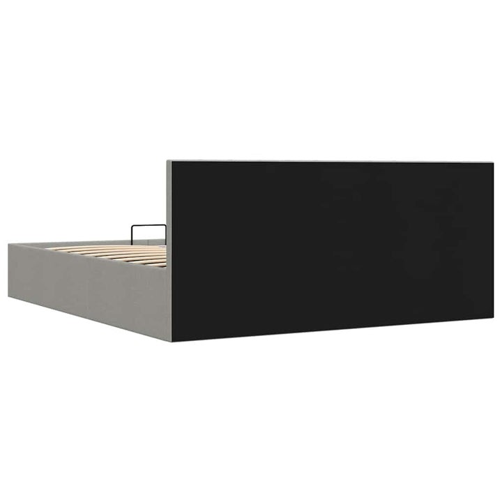 hydraulisk opbevaringsseng 160 x 200 cm stof lysegrå