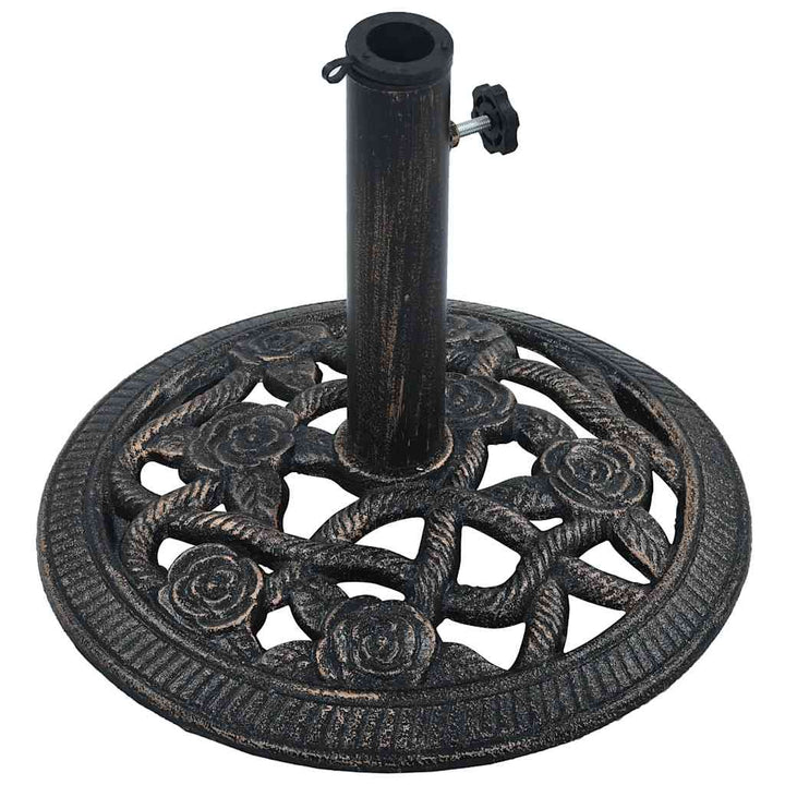 parasolfod 9 kg 40 cm støbejern sort og bronze