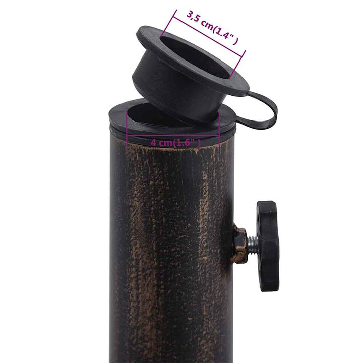 parasolfod 9 kg 40 cm støbejern sort og bronze
