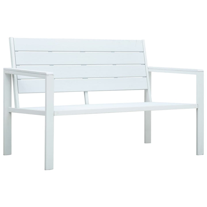 havebænk 120 cm HDPE trælook hvid