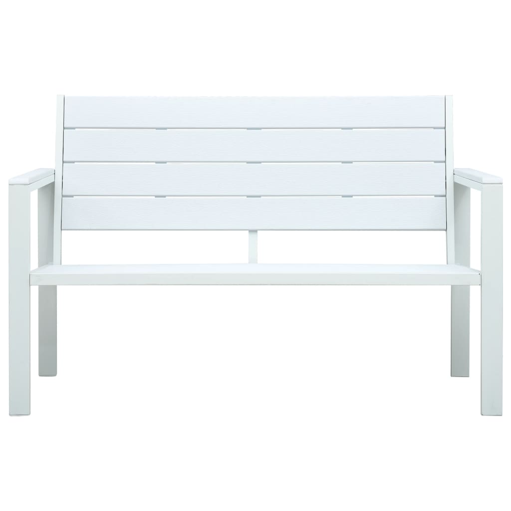 havebænk 120 cm HDPE trælook hvid
