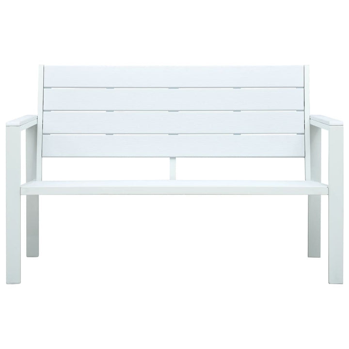 havebænk 120 cm HDPE trælook hvid