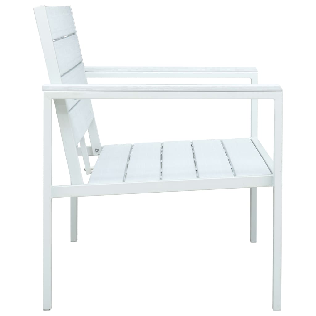 havebænk 120 cm HDPE trælook hvid