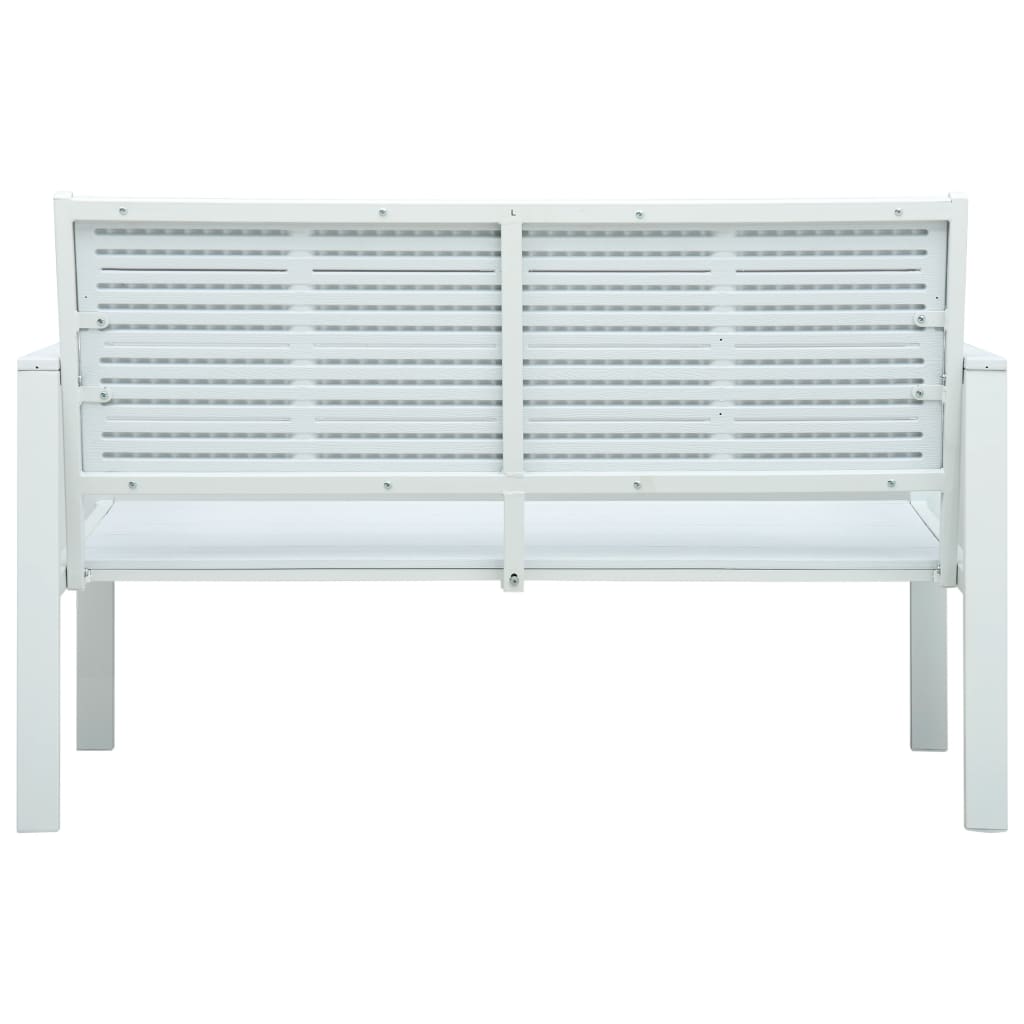 havebænk 120 cm HDPE trælook hvid