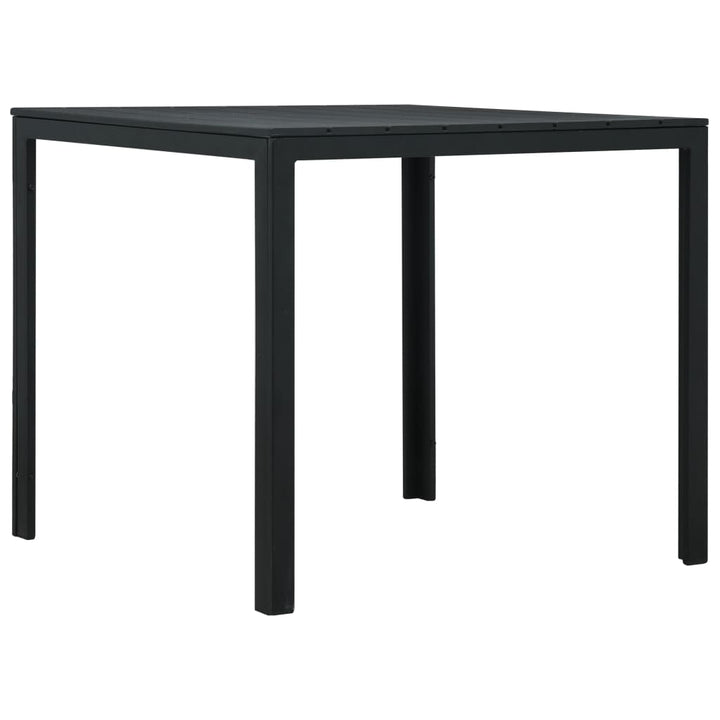sofabord 78x78x74 cm HDPE trælook sort