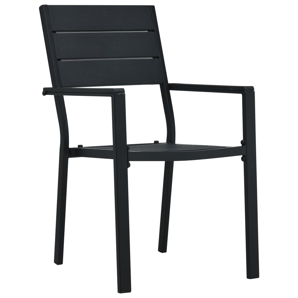 havestole 2 stk. HDPE trælook sort